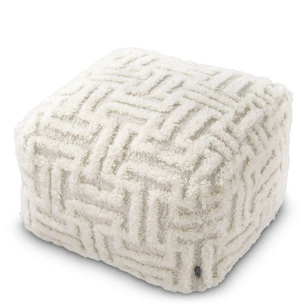 Taburet tip beanbag  tapitat cu Stofa Ivory L60xA60xH40cm Amphion Eichholtz