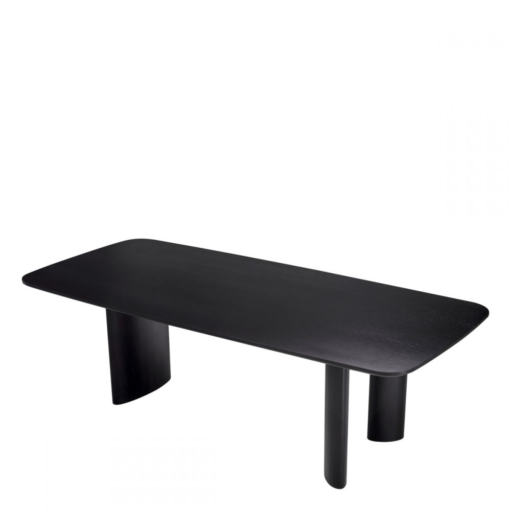 Masa Dreptunghiulara Harmonie S Eichholtz din Furnir de stejar Negru de 6-8 persoane L241xH77cm