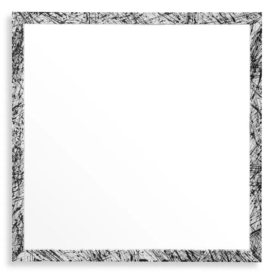 Oglinda cu rama din Lemn Alb/Negru L97.5xH97.5cm Reflection of Eccentricity Eichholtz