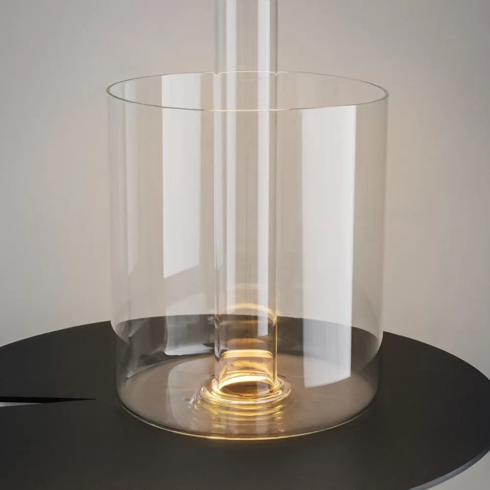 Veioza din Sticla Transparent si Aluminiu Auriu H34.8xD12cm AI Collaboration