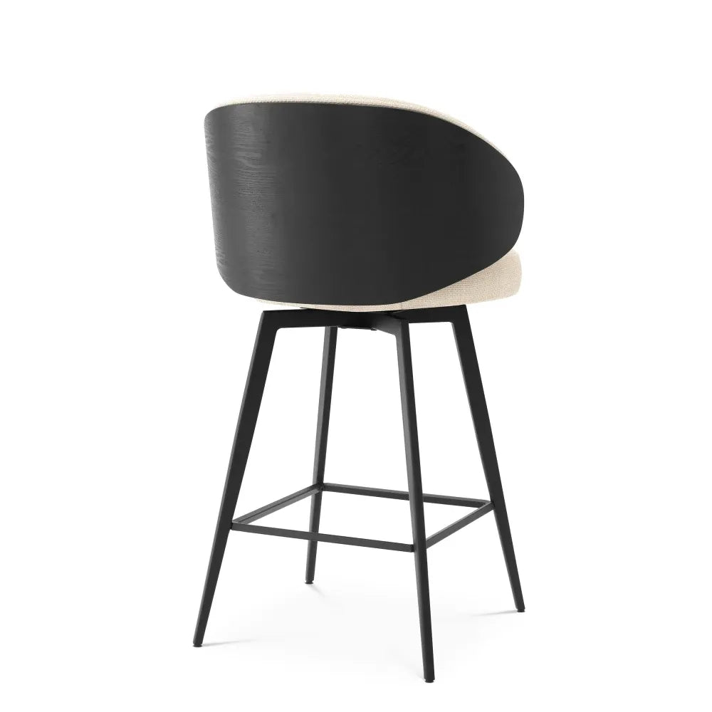 Scaun de insula rotativ tapitat cu Stofa Bej sand L57xA52xH92cm Camerota Eichholtz