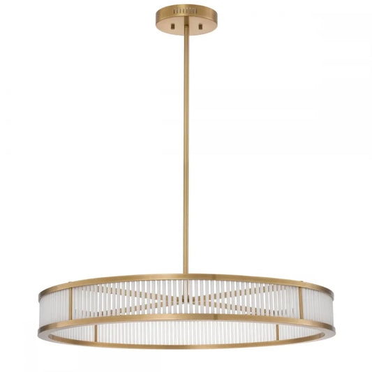 Candelabru din Metal Alama atichizata si Sticla mata Transparent H15xD90cm Thibaud L Eichholtz
