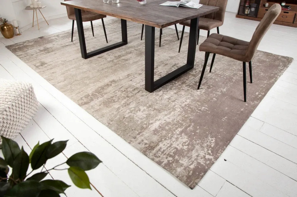 Covor din Bumbac/Poliester Bej/Gri L350cm Modern Art