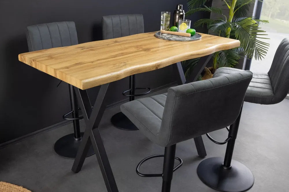 Masa bar din Derivat din lemn Maro si Metal Negru L120xH100cm Wild