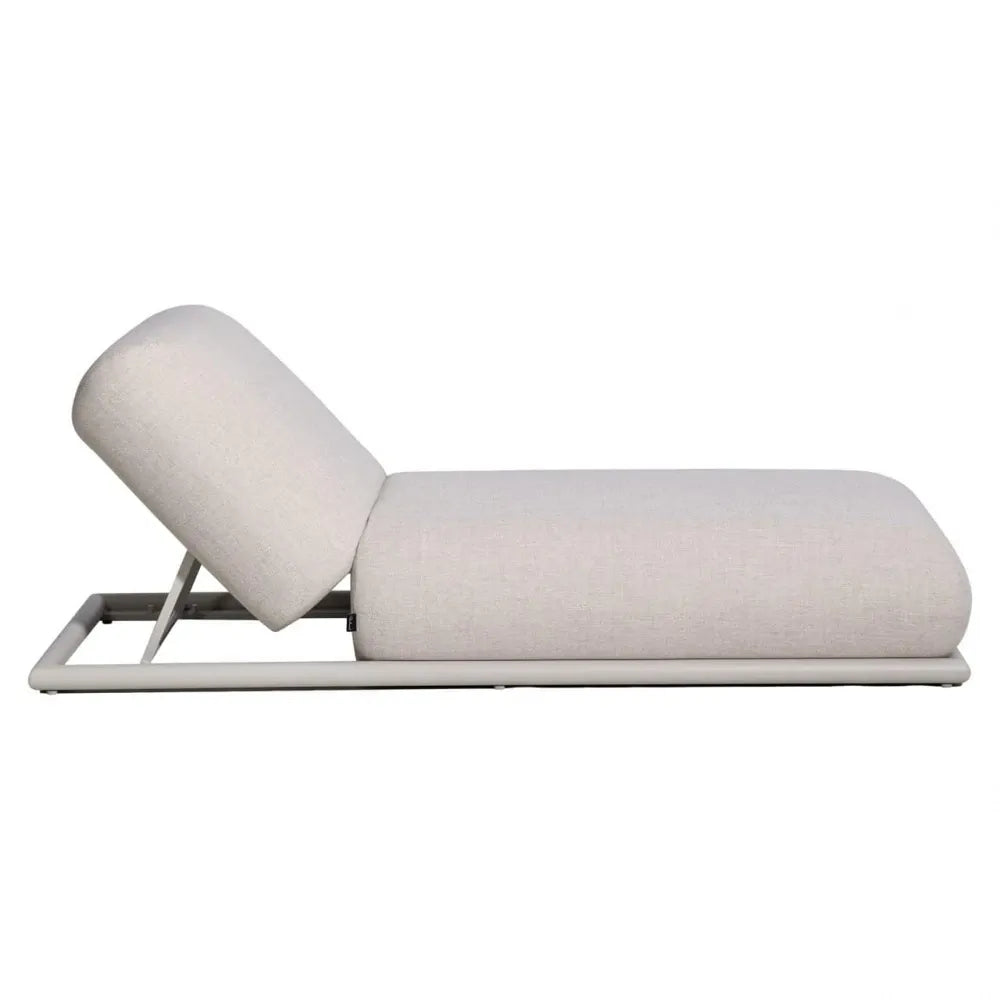Sezlong de exterior din Stofa Bej si Metal Alb L196xH36cm Sullivan Richmond interiors