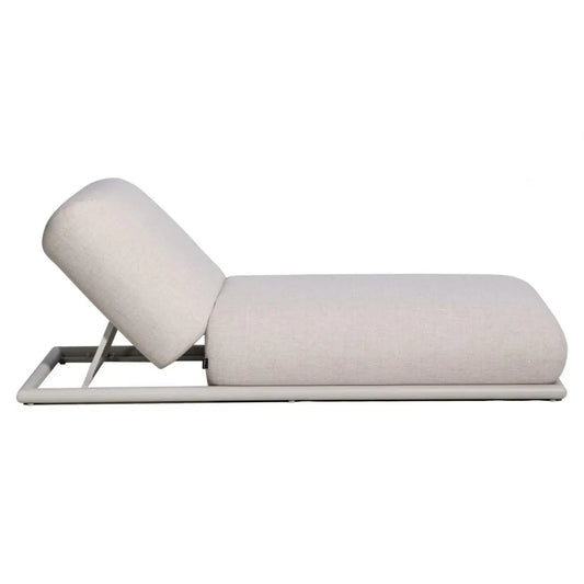 Sezlong de exterior din Stofa Bej si Metal Alb L196xH36cm Sullivan Richmond interiors