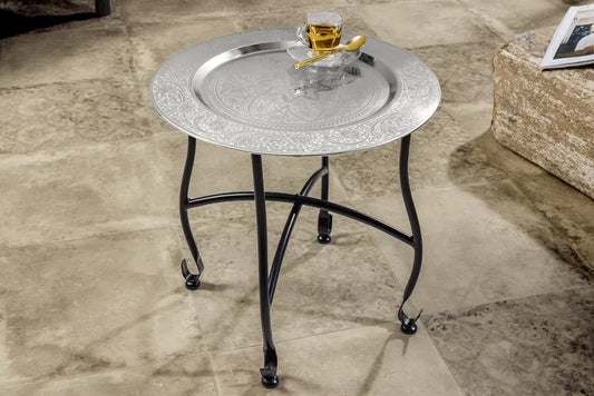Masuta laterala din Metal Negru L40xH36cm Marrakesh