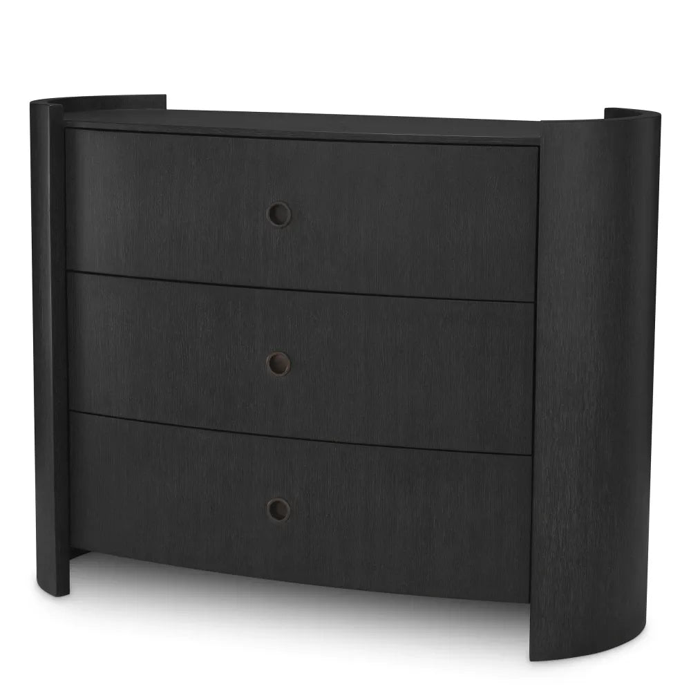 Comoda din Furnir de stejar Gri carbune L130xH100cm Splendora Eichholtz