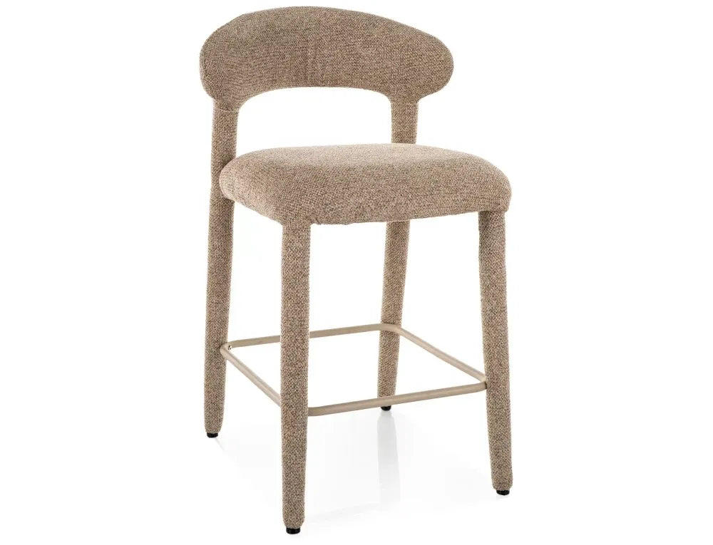 Scaun de insula din Stofa Bej si Metal Bej H88xL51xA53cm Cava