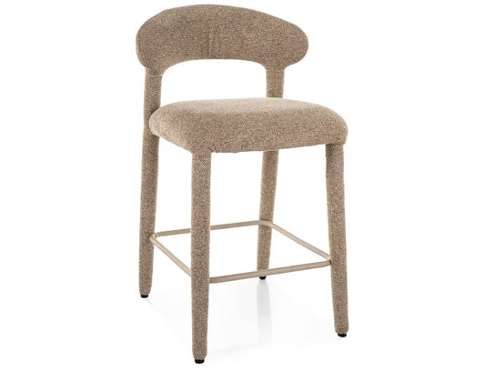Scaun de insula din Stofa Bej si Metal Bej H88xL51xA53cm Cava