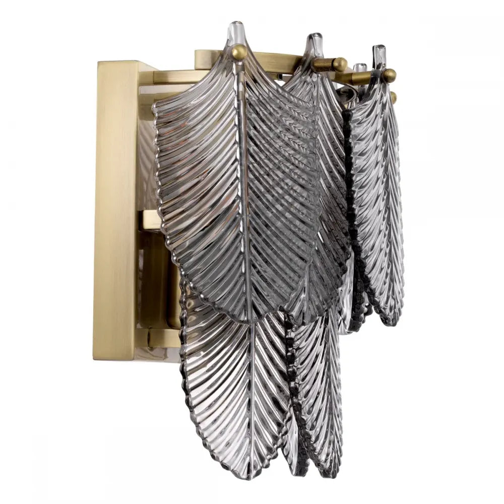 Aplica de perete din Metal Alama si Sticla Fumuriu H26xL27.5cm Verbier Eichholtz