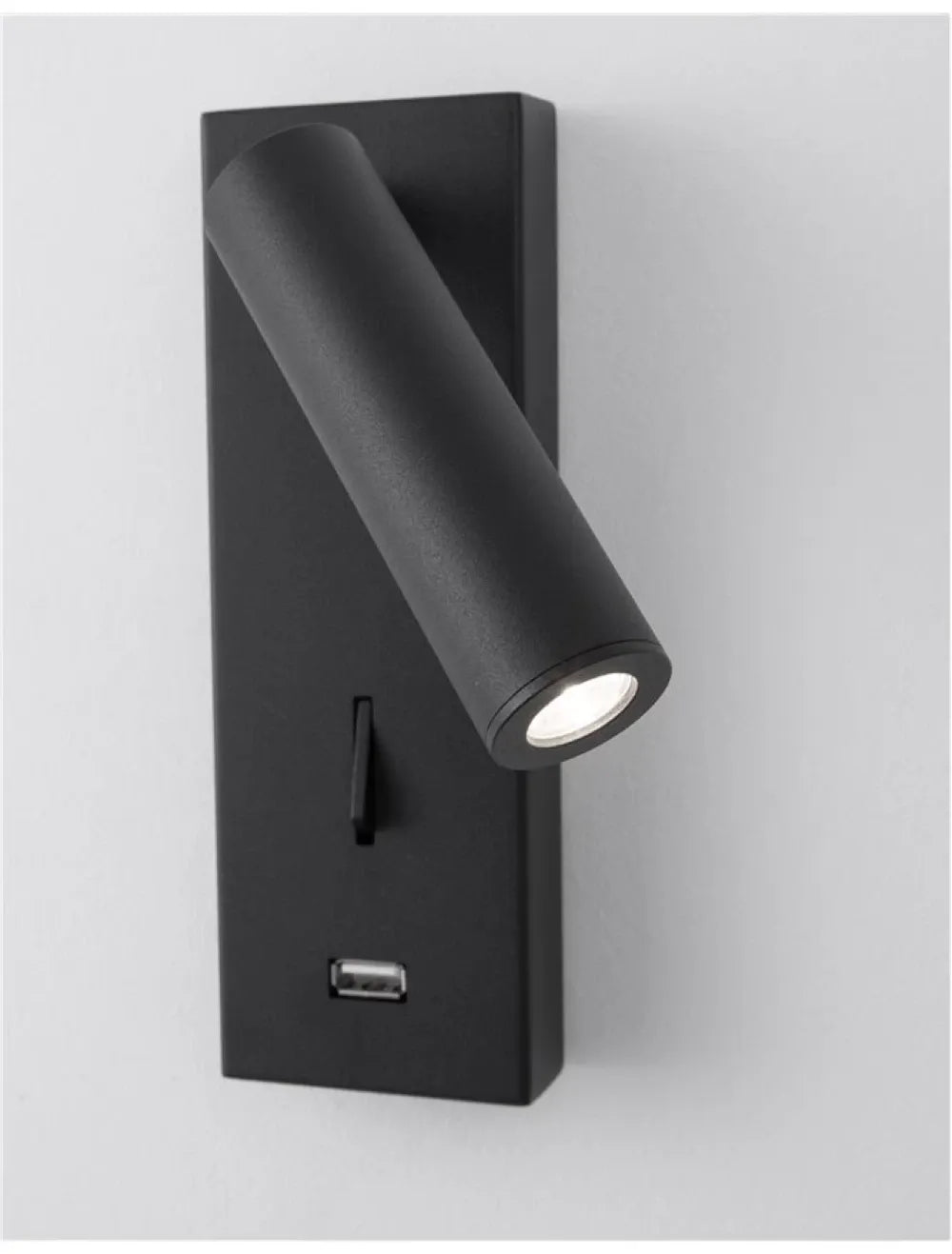 Aplica de perete din Aluminiu Negru H18xL6cm IP20 3W 210lm 3000k FUSE