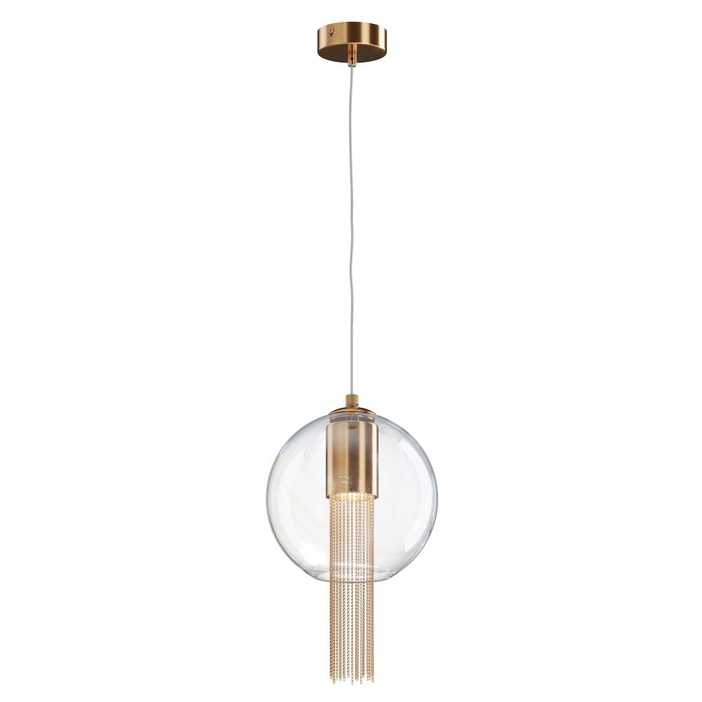 Pendul din Metal si Sticla Bronz/Transparent D20xH171cm Flusso