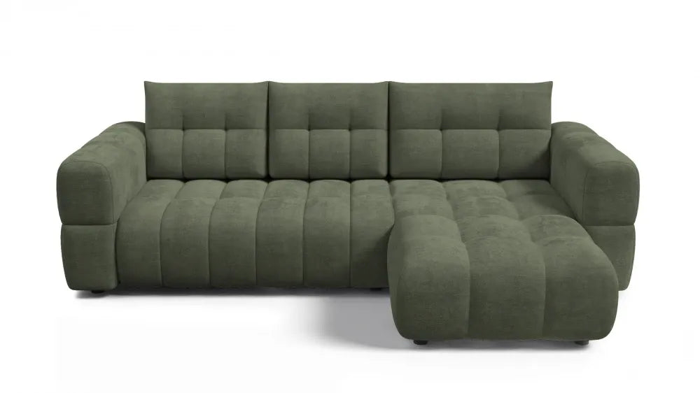 Coltar in forma de L tapitat cu material pet friendly Alias verde L264 x 160cm