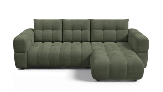 Coltar in forma de L tapitat cu material pet friendly Alias verde L264 x 160cm