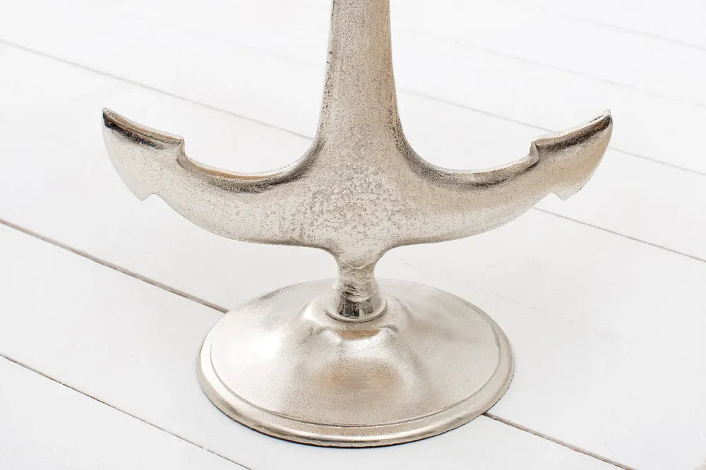 Masuta laterala din Lemn de mango Maro si Metal Argintiu L50xH56cm Anchor