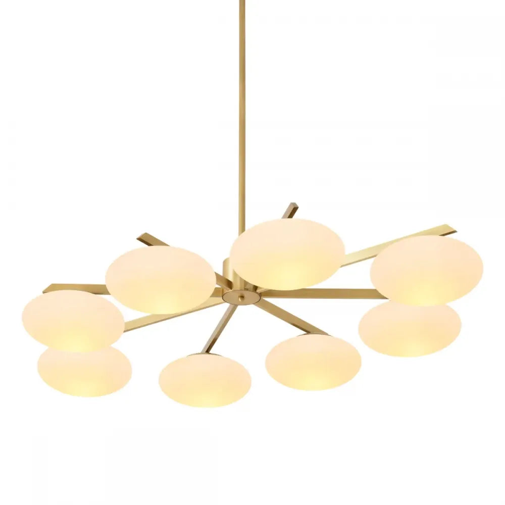 Candelabru din Otel inoxdabil Alama atichizata si Sticla Alb H38xL140cm Evergreen Double Eichholtz