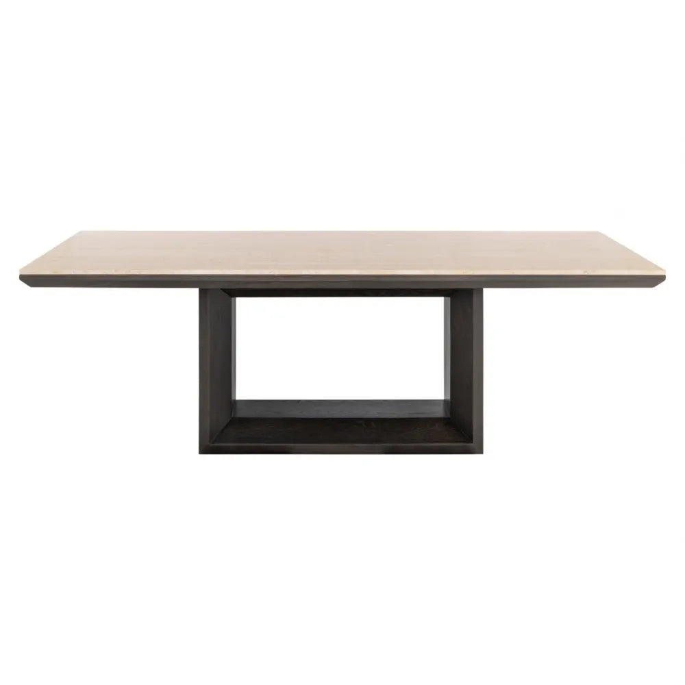 Masa din Lemn de stejar Maro si Travertin Bej L230xH76cm Claremont Richmond interiors