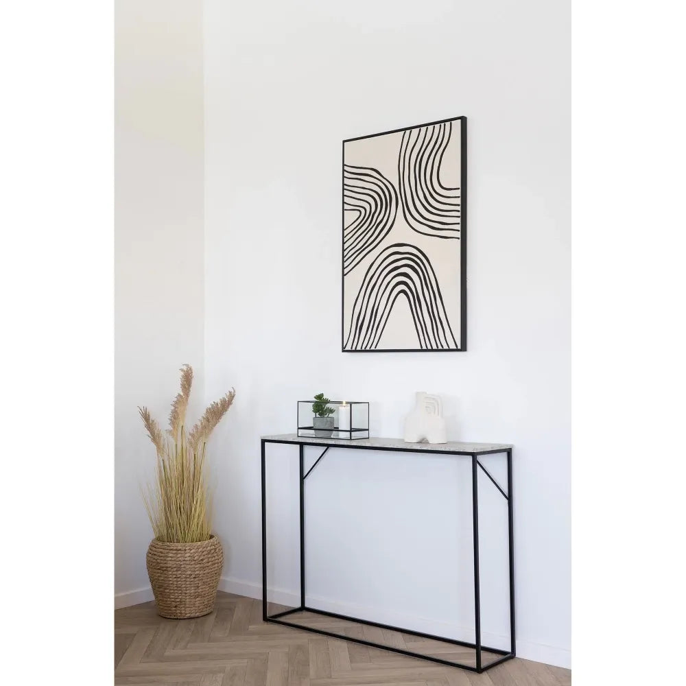 Suport lumanari din Metal/Sticla Negru/Transparent H15xL30cm Hurricane