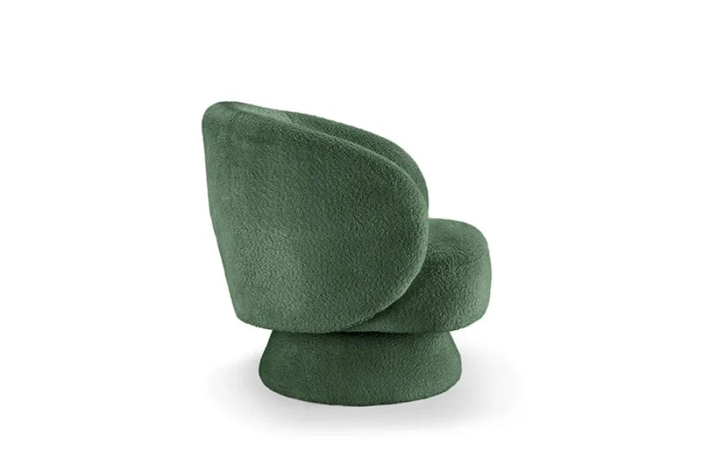 Fotoliu rotativ tapitat cu Stofa boucle Verde H76xL76xA75cm Bossa Nova