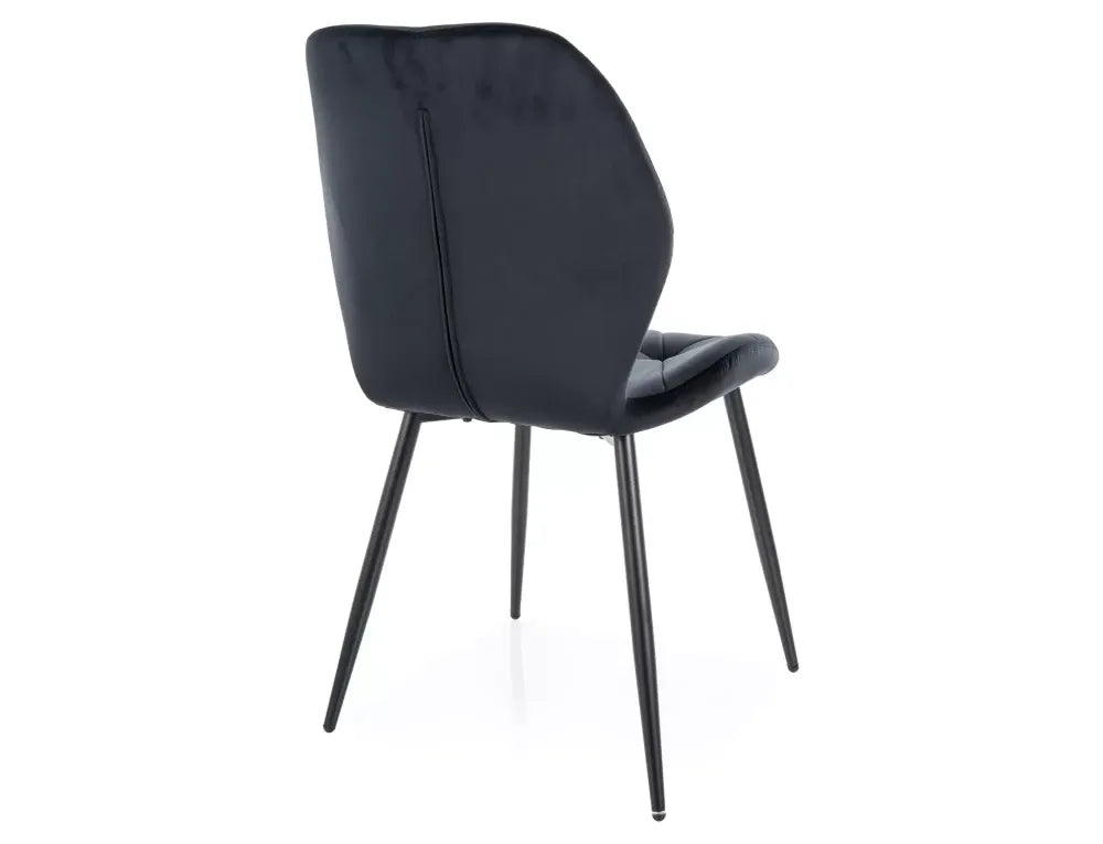 Set 2 scaune din Catifea Negru si Metal Negru Hx86Lx48xA56cm Rick