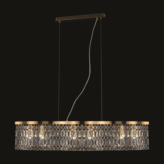 Lustra Asimetrica din Metal Auriu cu 6 becuri E14 60W L12xH138cm Dune