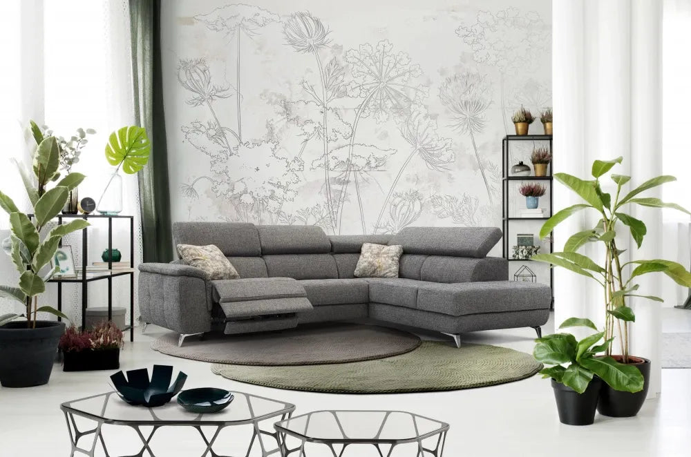 Coltar personalizabil cu recliner in forma de L 297cm Fabien