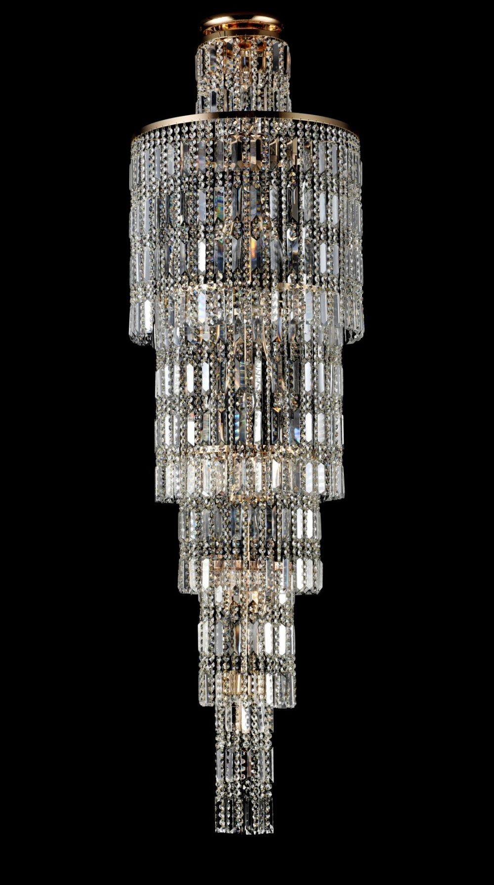 Lustra rotunda din Cristal Transparent cu 16 becuri D52xH175cm Niagara
