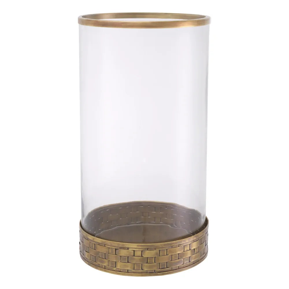 Suport lumanare din Metal/Sticla Alama/Transparent D22.5cm Lausanne L Eichholtz