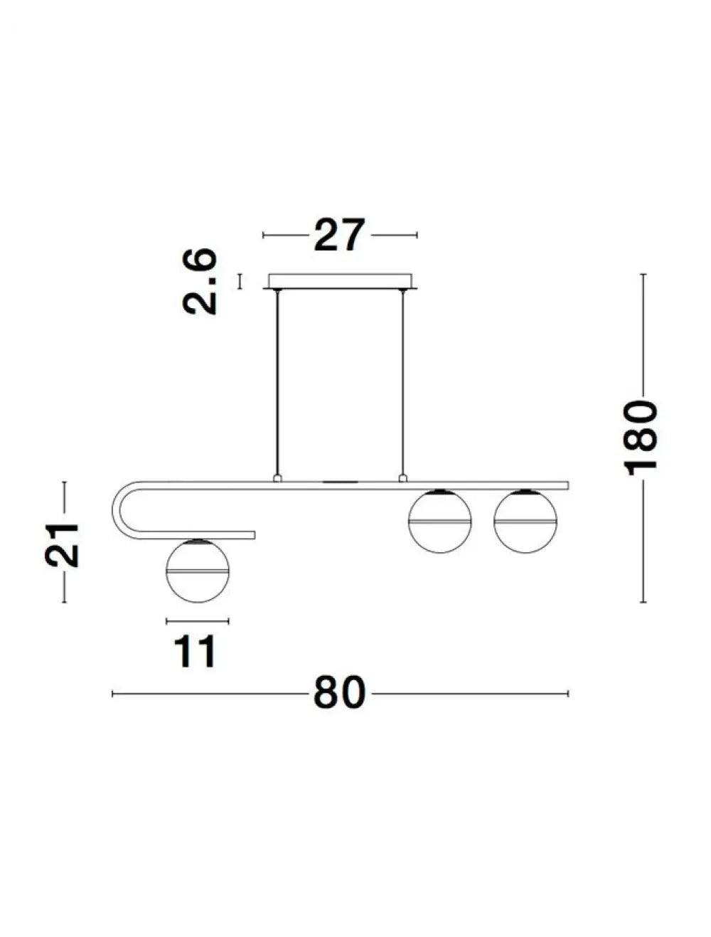 Lustra structura din Metal Auriu si abajur din Sticla Alb H180xL80cm IP20 CANTONA