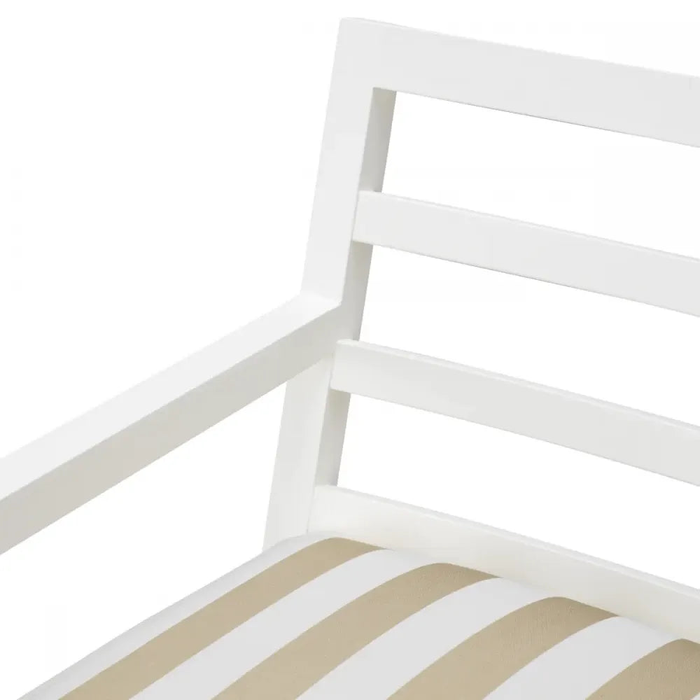 Scaun de exterior din Metal Alb si Stofa Alb/Bej H86xL55.5xA66.5cm Delta Eichholtz