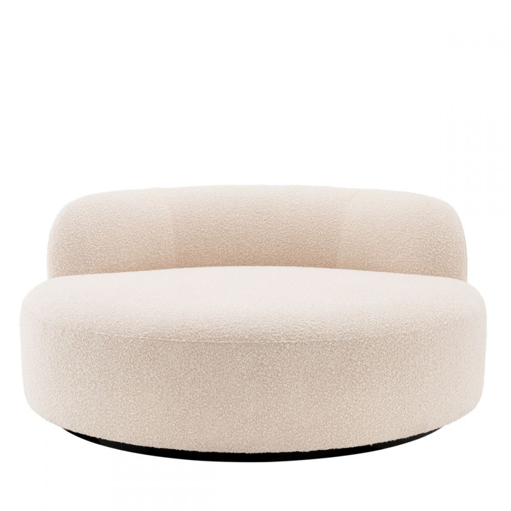 Canapea fixa Bjorn Round Eichholtz tapitata cu Stofa Boucle Crem L150cm