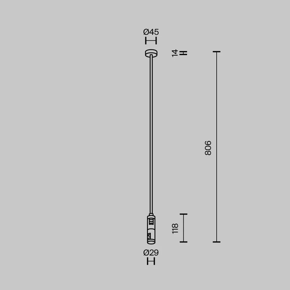 Suport de tavan dublu lung 700 mm Flarity din Aluminiu Alama