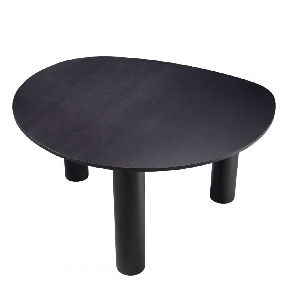 Masa Asimetrica Lombardo Eichholtz din Furnir de stejar Negru de 4-6 persoane L149xH77cm