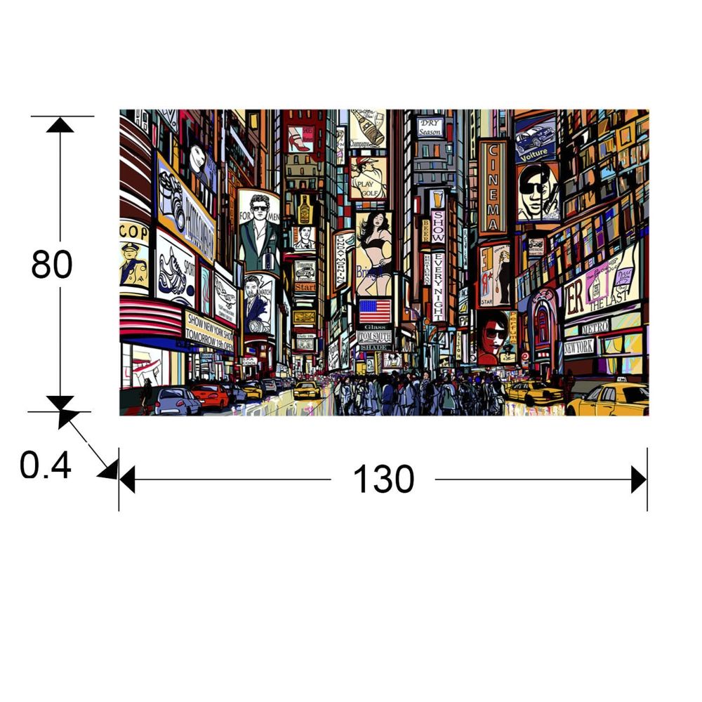 Tablou Dreptunghiular pe Sticla Multicolor Comic H80xL130cm