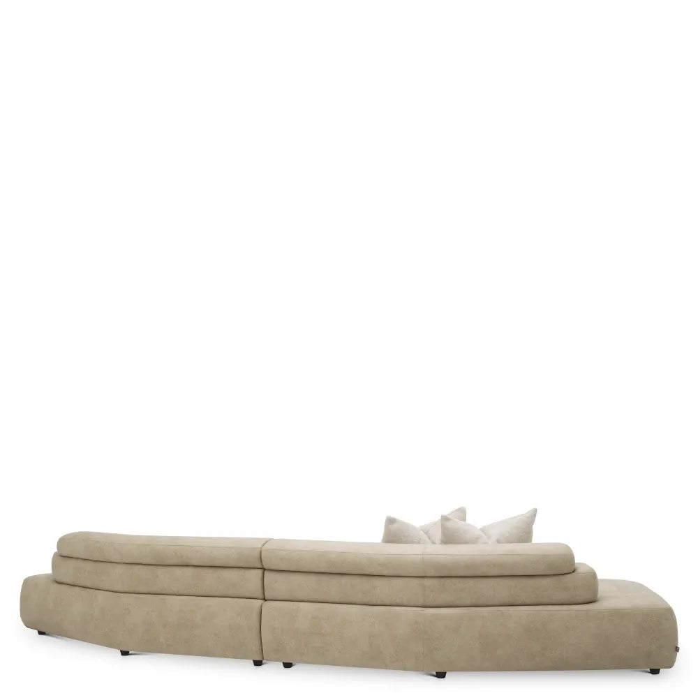 Canapea tapitat cu Piele artificiala Bej L140xAxH66cm Marvella Eichholtz