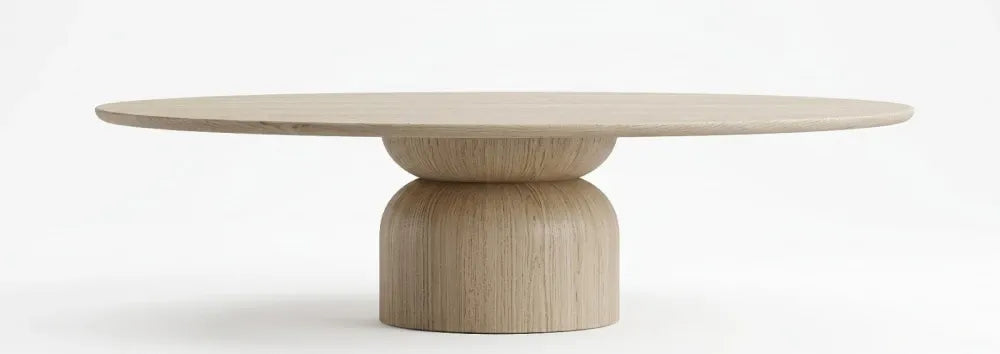 Masa dining Ovala din Lemn de Stejar in dimensiuni multiple Essenza