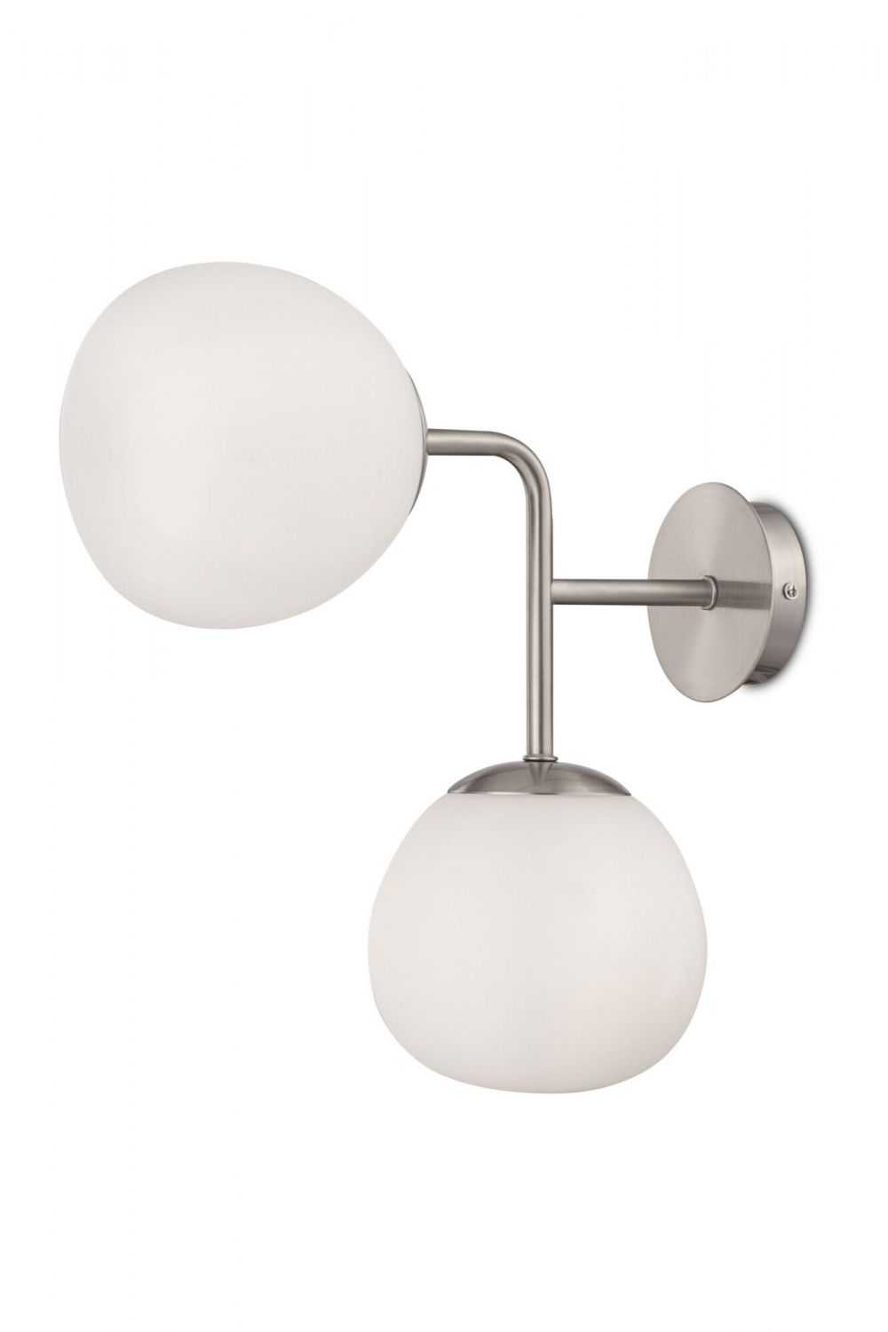 Aplica de perete Metal si Sticla Argintiu/Alb L33xH36cm Erich