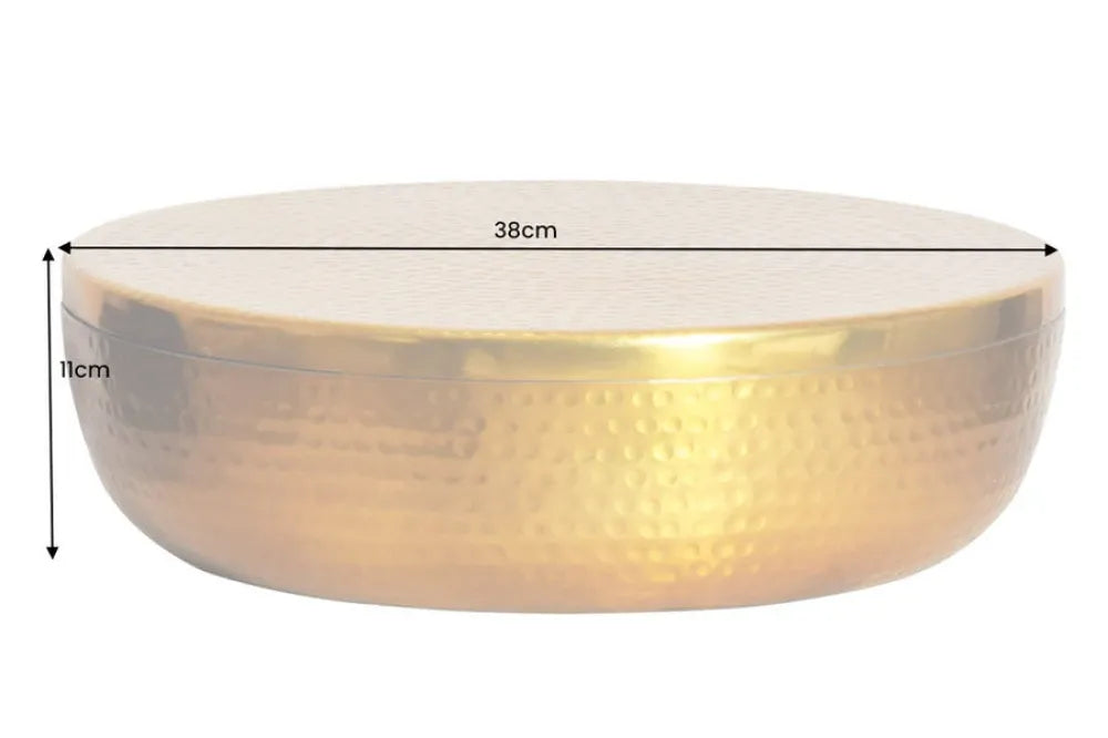 Bol decorativ cu capac din Metal Auriu H11xD38cm Orient