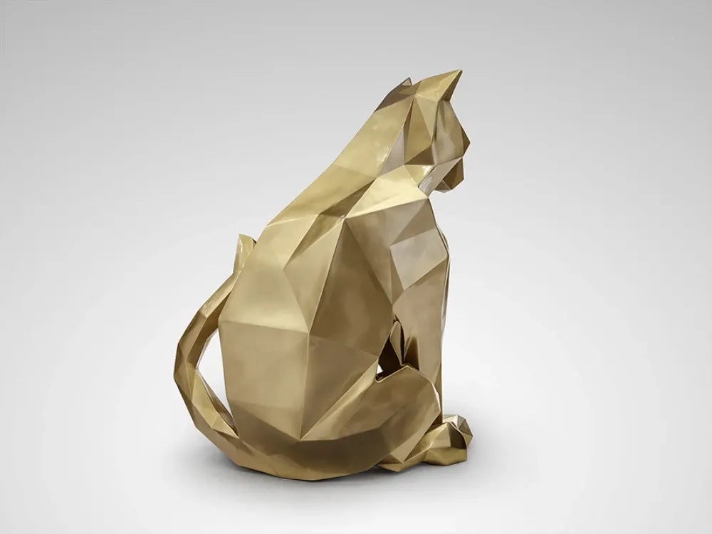 Figurina decorativa din Fibra de sticla/Poliester Auriu L55xH98cm Future Cat