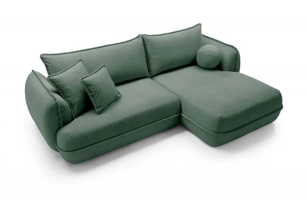 Coltar extensibil cu spatiu depozitare din Stofa Cloud Verde Visby