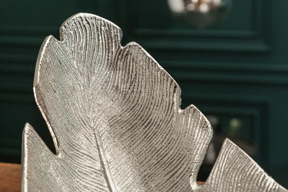 Bol decorativ din Metal Argintiu H20xL62cm Silver Leaf