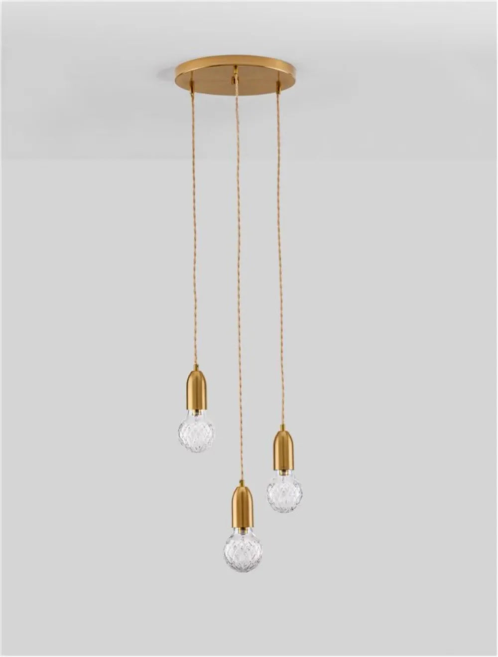 Lustra structura din Metal Alama si abajur din Sticla Transparent H150xL30cm IP20 VEDA