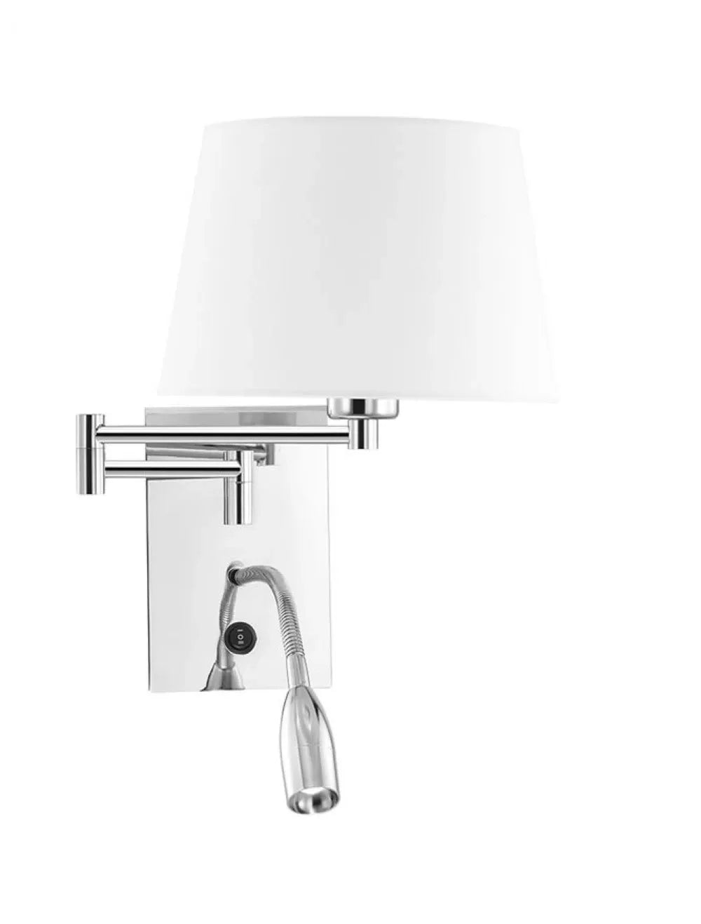 Aplica de perete structura din Aluminiu Argintiu si abajur din Textil Alb H33xL36cm IP20 3W 180lm 3000k CINGO