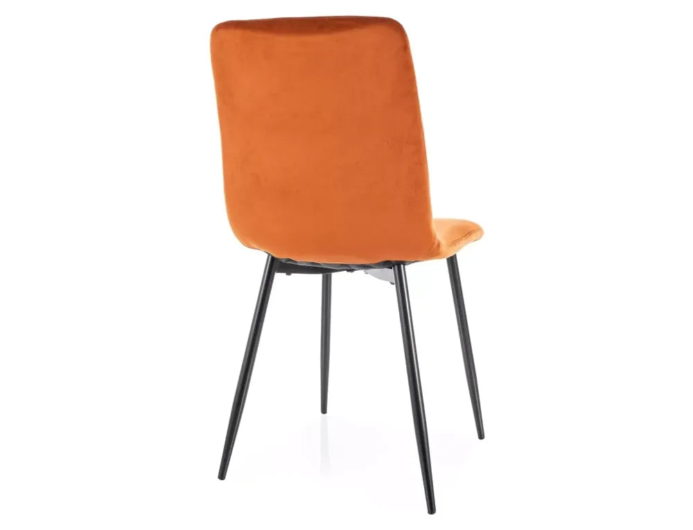 Set 2 scaune din Catifea Portocaliu cinnamon si Metal Negru Hx91Lx45xAcm Daren