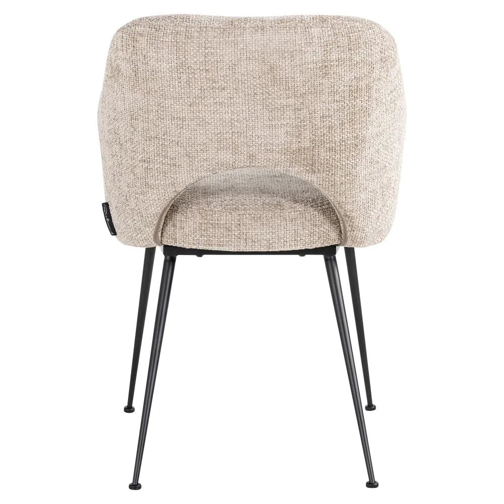 Scaun tapitat cu Stofa Bej cu picioare din Metal Negru H80xL56xA61cm Jenthe Richmond Interiors
