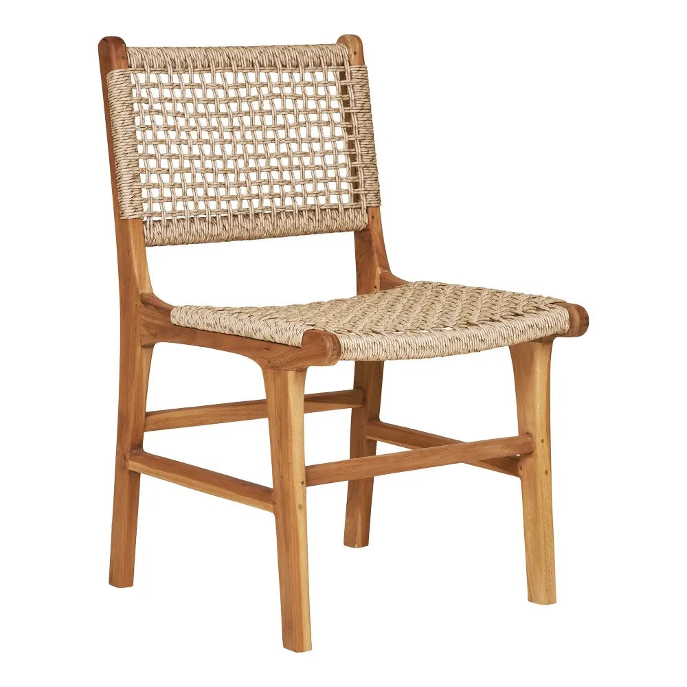 Set 2 scaune de exterior din Lemn de tec Maro si Ratan Maro H90xL50xA56cm Derby