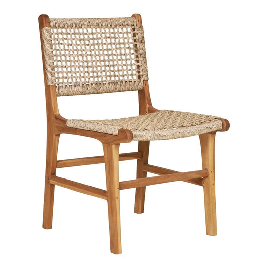 Set 2 scaune de exterior din Lemn de tec Maro si Ratan Maro H90xL50xA56cm Derby