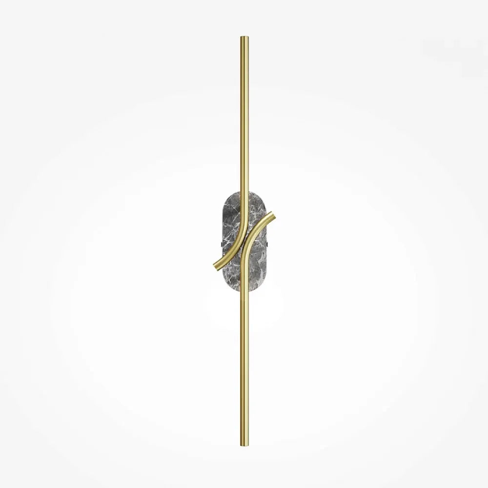 Aplica de perete din Metal Alama si Marmura Gri H63xL10cm IP20 6W 3000K Renaissance