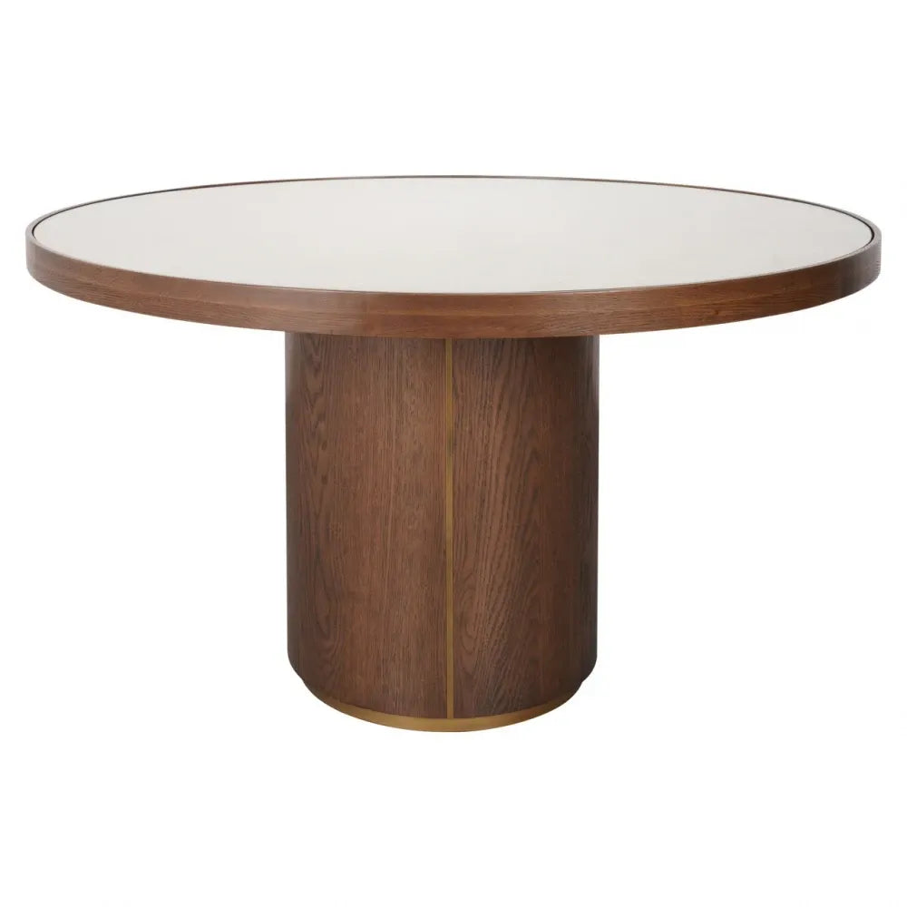 Masa rotunda din Metal/Lemn Auriu/Maro si Lemn/In Maro/Bej D130xH76cm Willox Richmond interiors